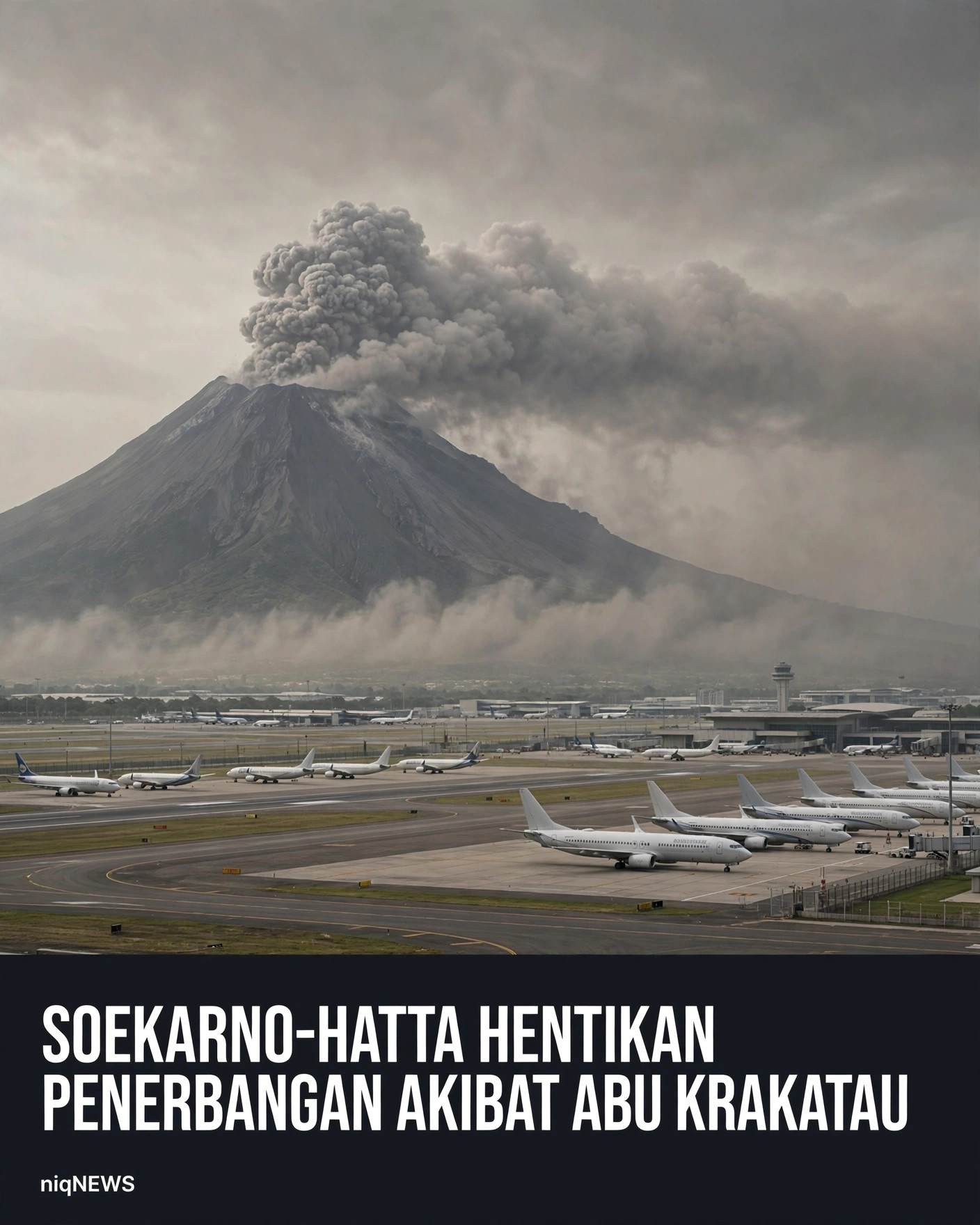 Bandara Soekarno-Hatta hentikan penerbangan setelah abu Anak Krakatau mencapai bandara