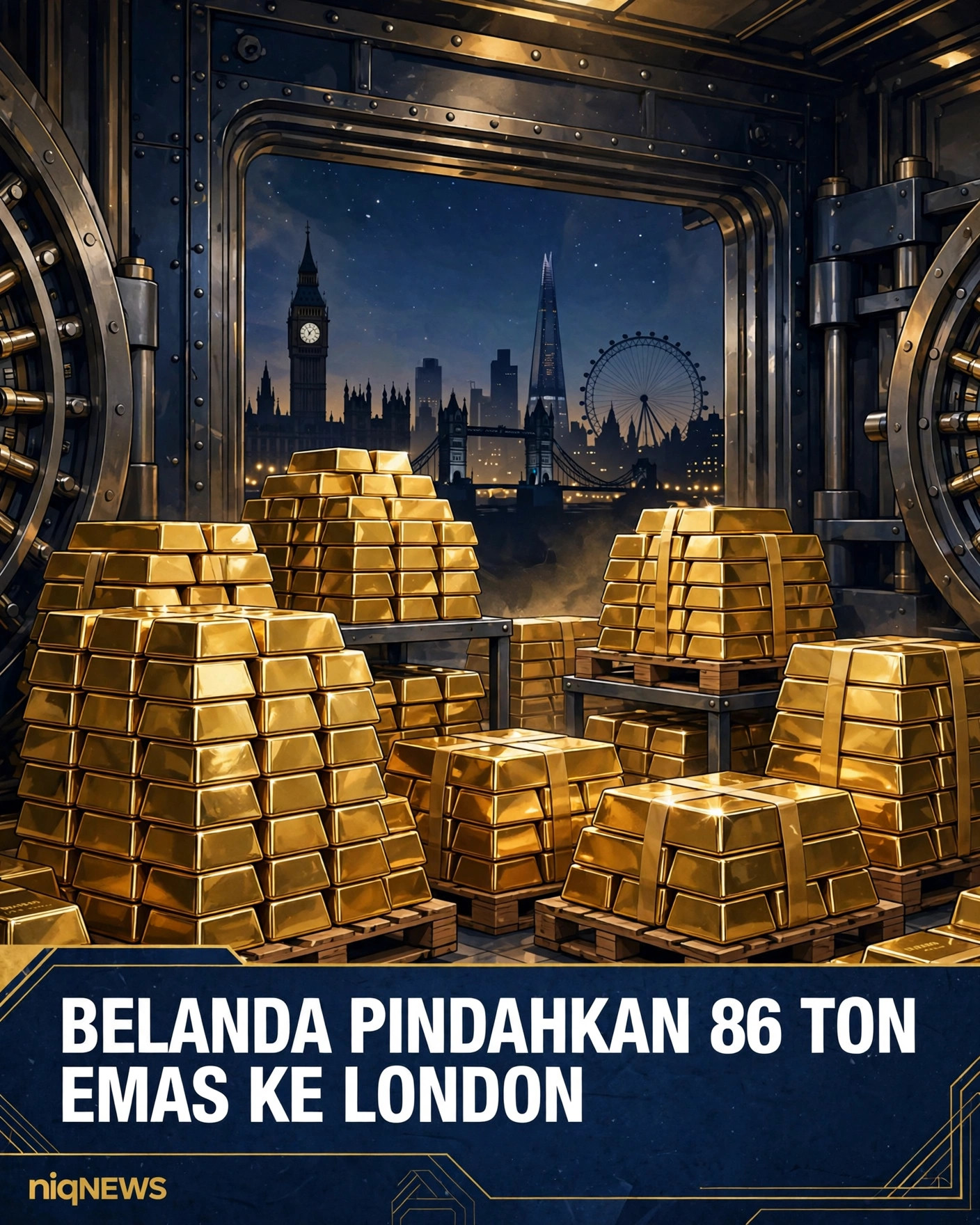 Bank sentral Belanda pindahkan 86 ton emas ke London di tengah gejolak geopolitik
