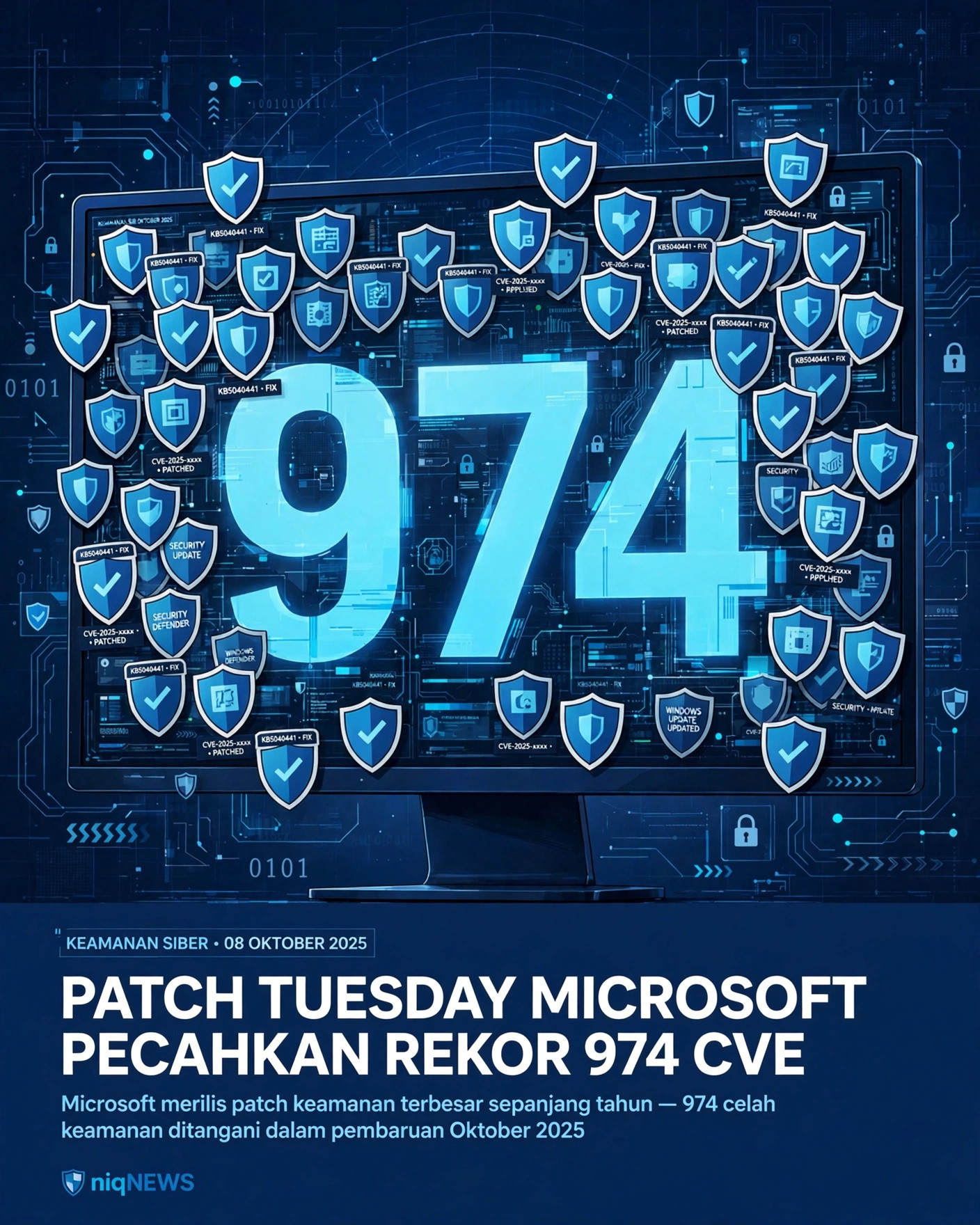 Patch Tuesday Microsoft pecahkan rekor, 974 CVE termasuk dua zero-day yang dieksploitasi