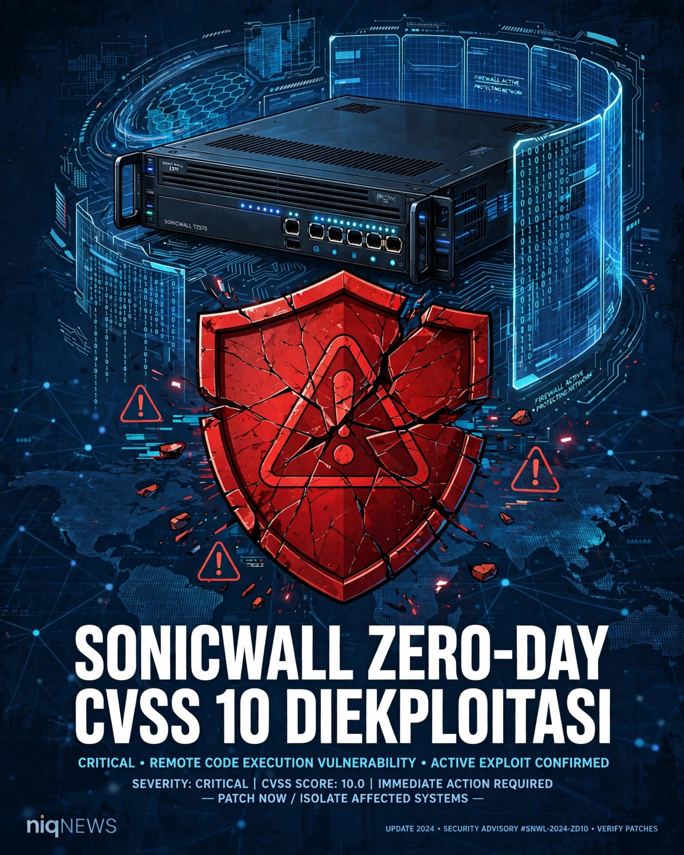 SonicWall peringatkan dua zero-day SMA1000 dieksploitasi, satu skor CVSS 10