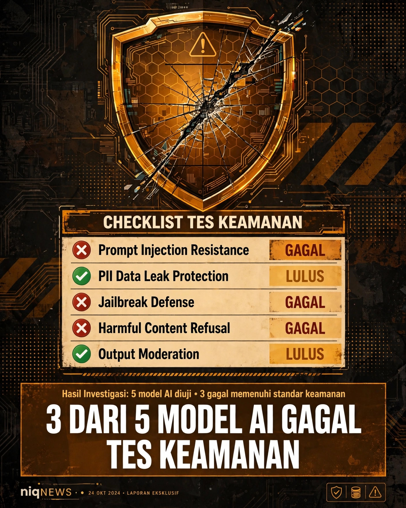 3 dari 5 model AI gagal tes keamanan terorisme, model yang dilucuti gagal total