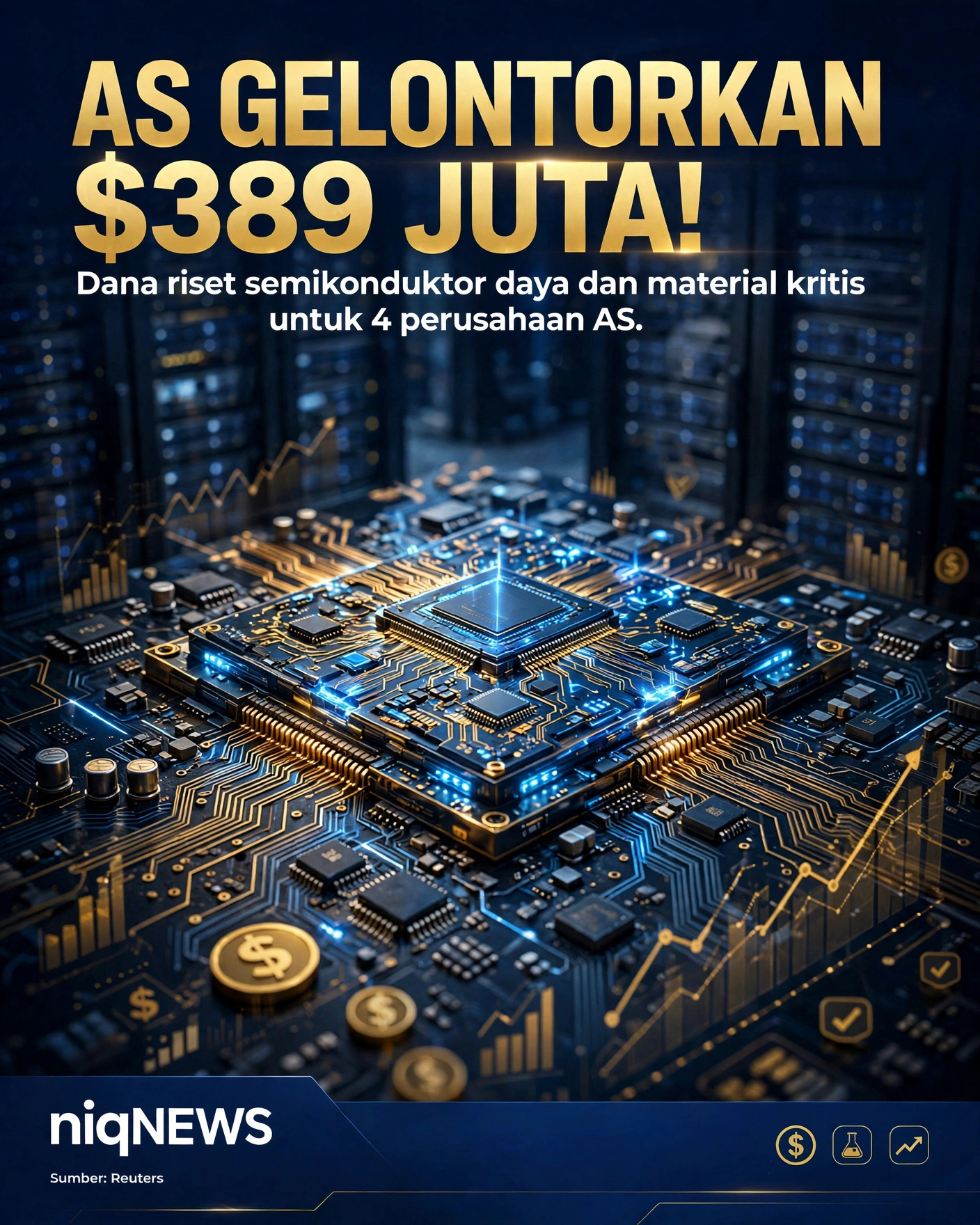 AS gelontorkan $389 juta untuk riset semikonduktor daya
