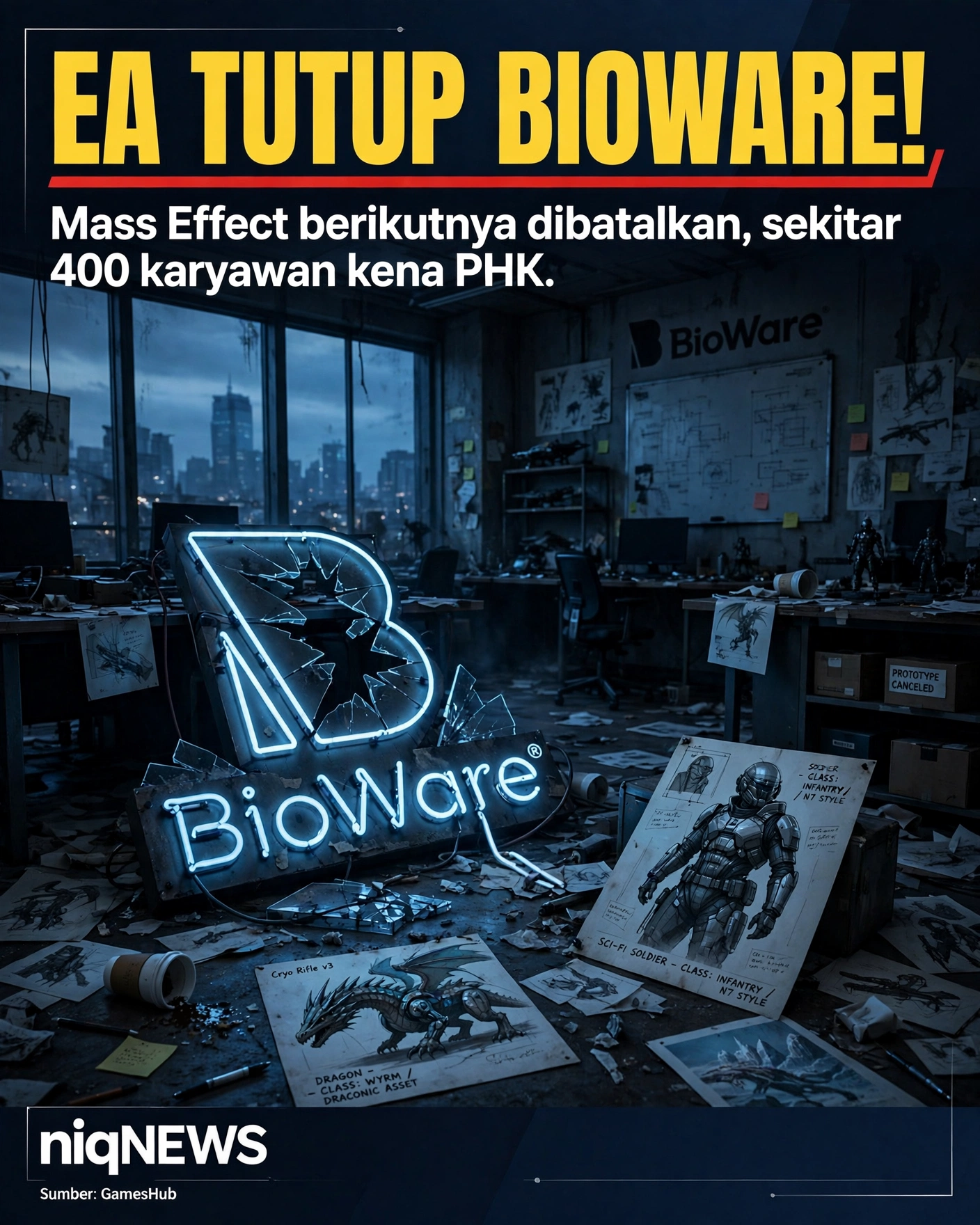 EA tutup BioWare, batalkan Mass Effect berikutnya, PHK ~400 orang