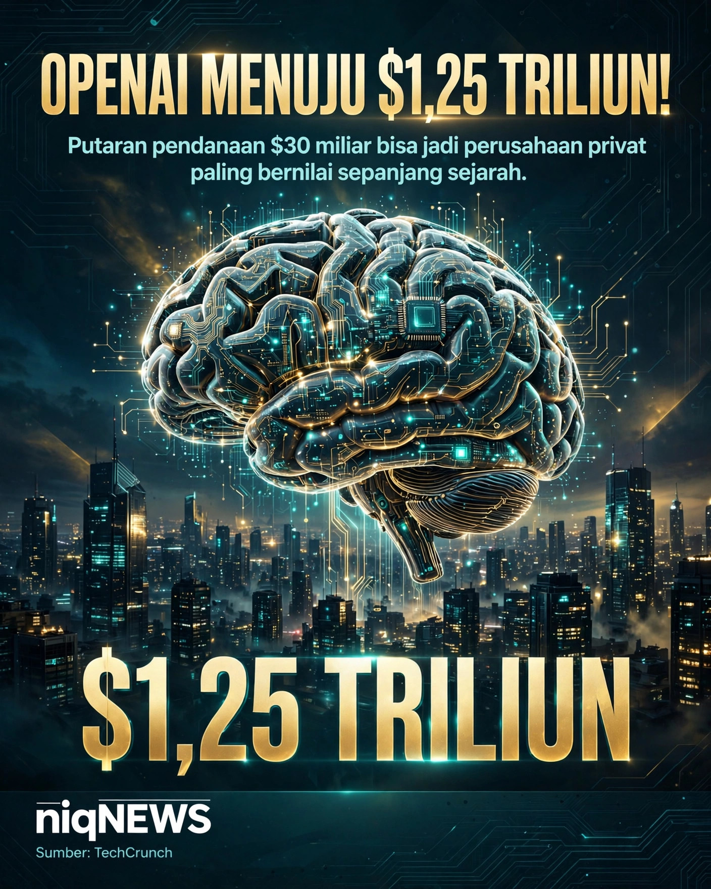 OpenAI dekati pendanaan $30 miliar dengan valuasi $1,25 triliun