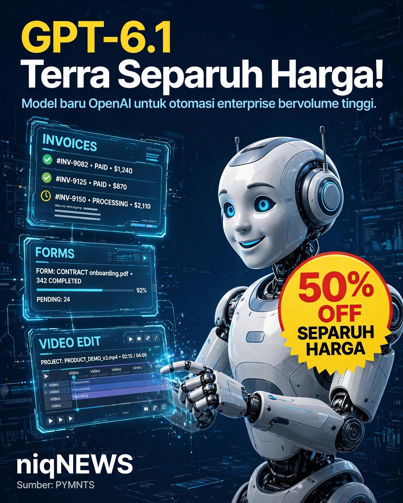 OpenAI luncurkan GPT-6.1 Terra, separuh harga untuk otomasi enterprise