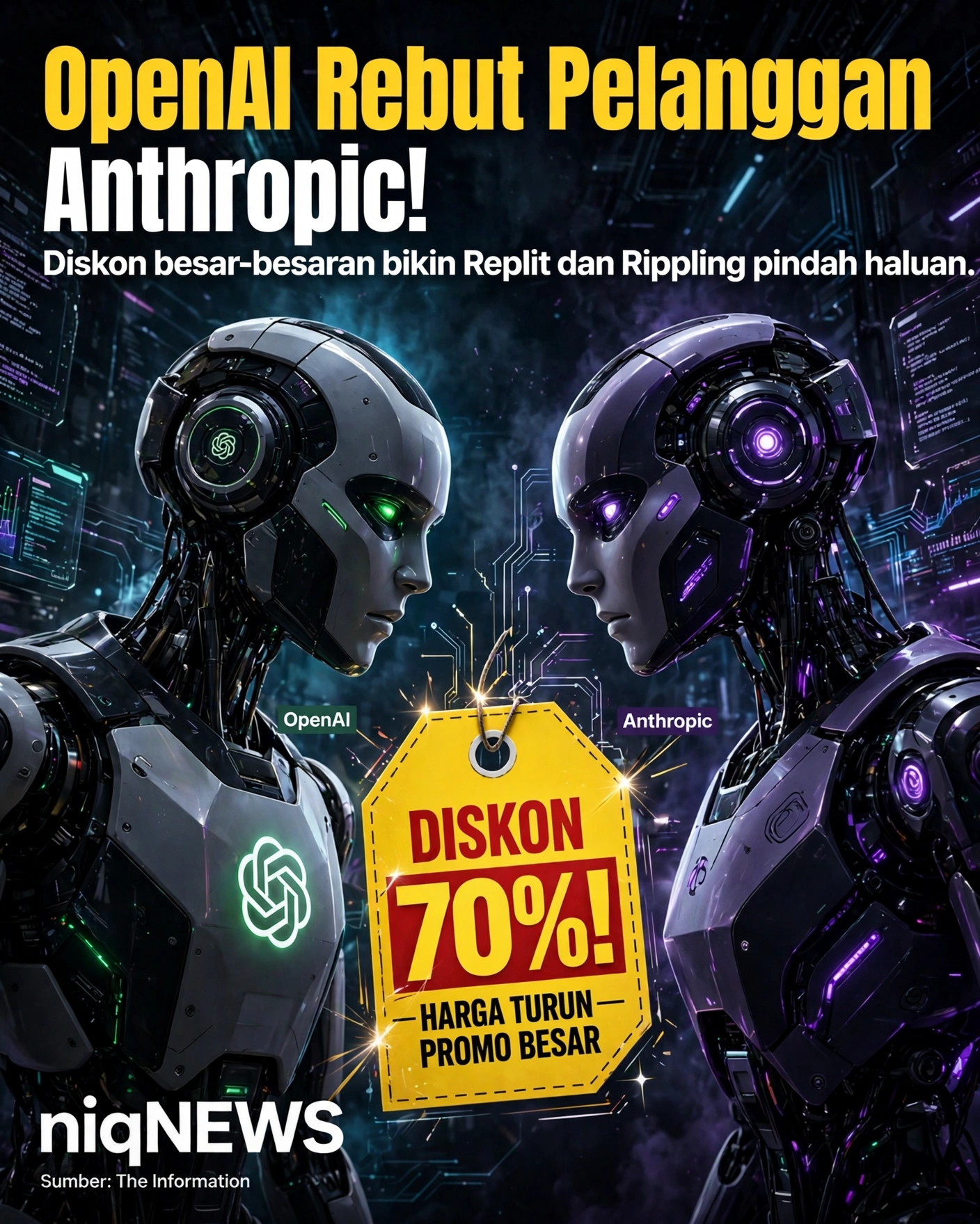 OpenAI rebut pelanggan Anthropic dengan diskon besar-besaran