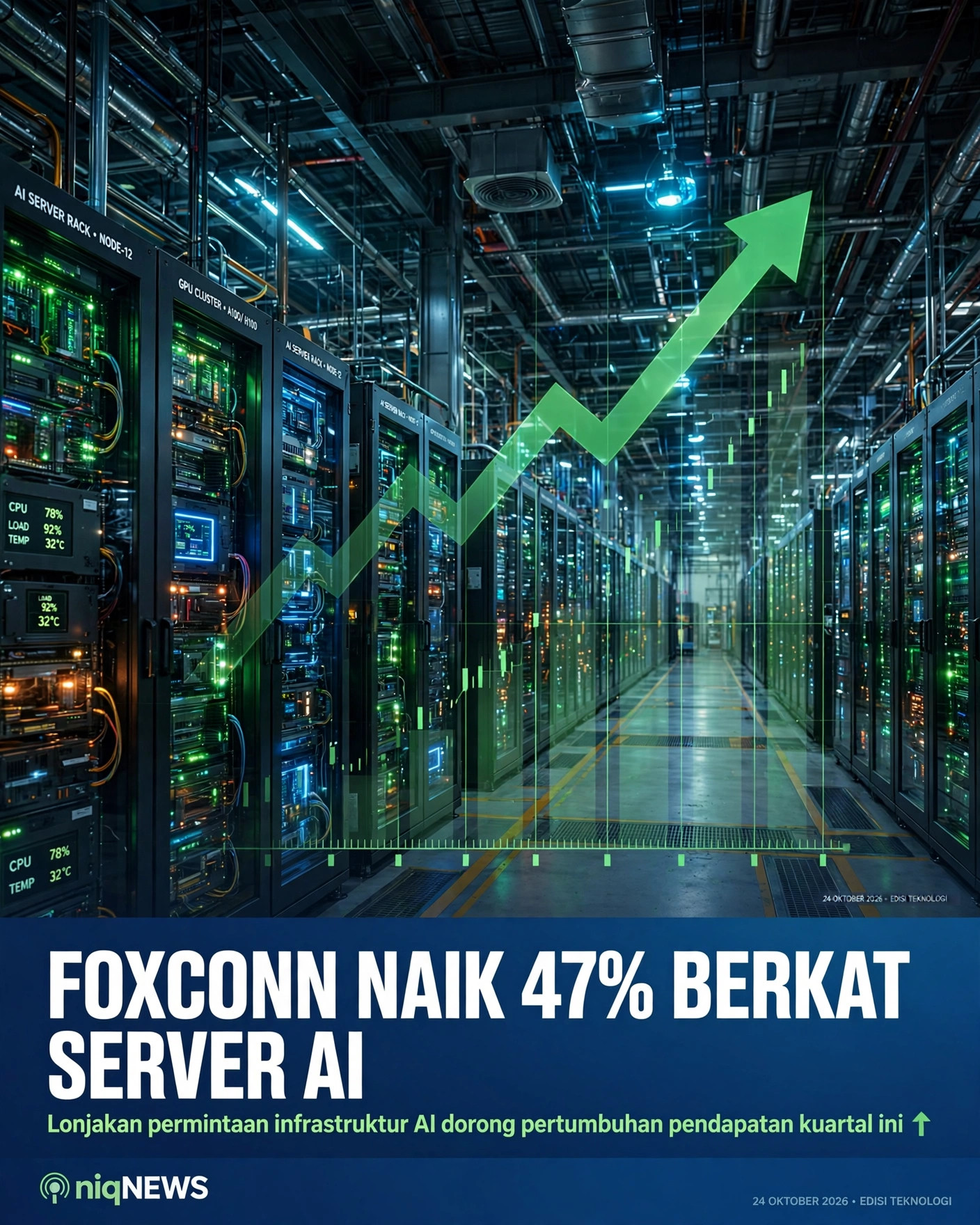 Pendapatan Foxconn melonjak 47% berkat permintaan server AI