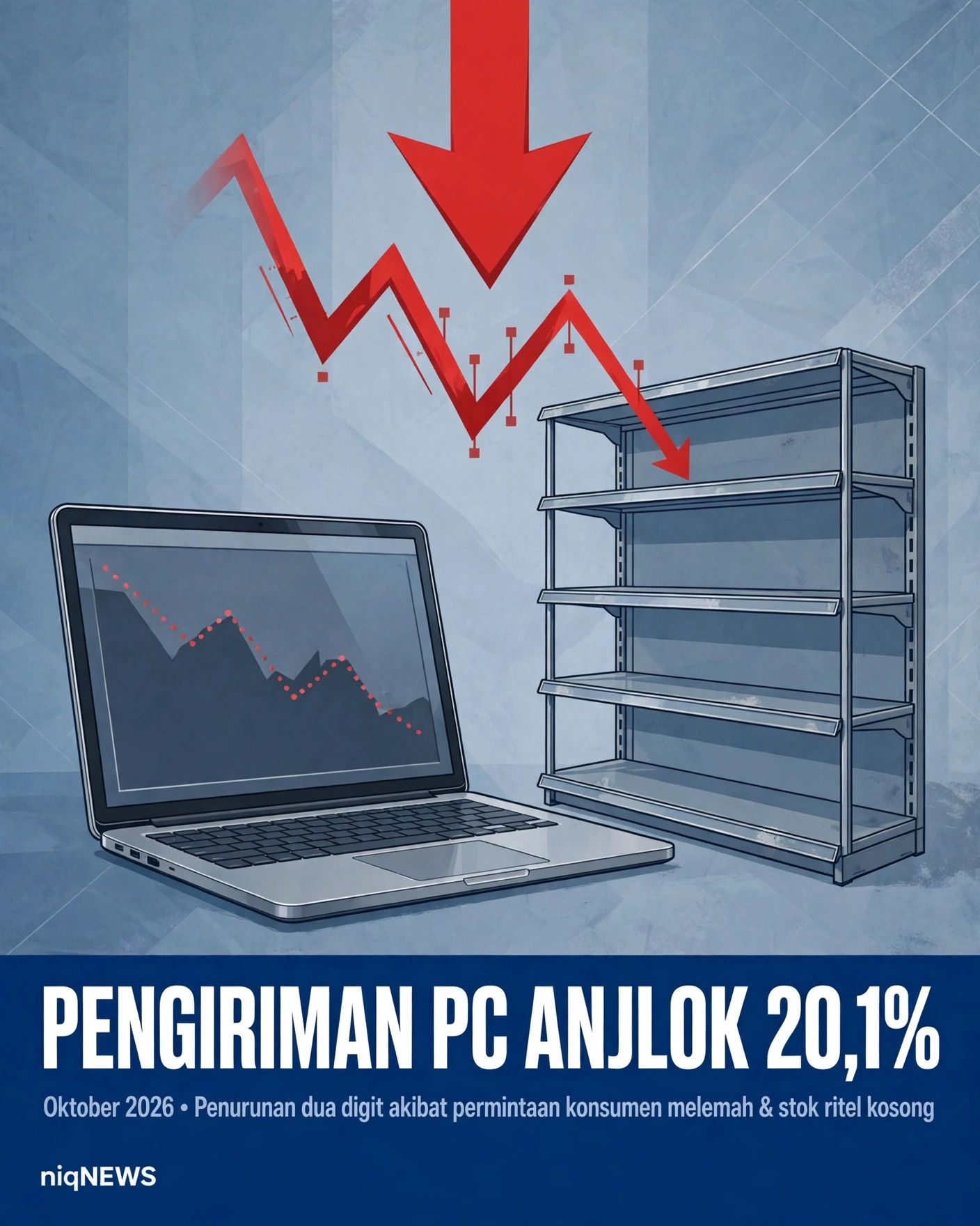 Pengiriman PC global anjlok 20,1% di Q3, kelangkaan komponen AI jadi biang