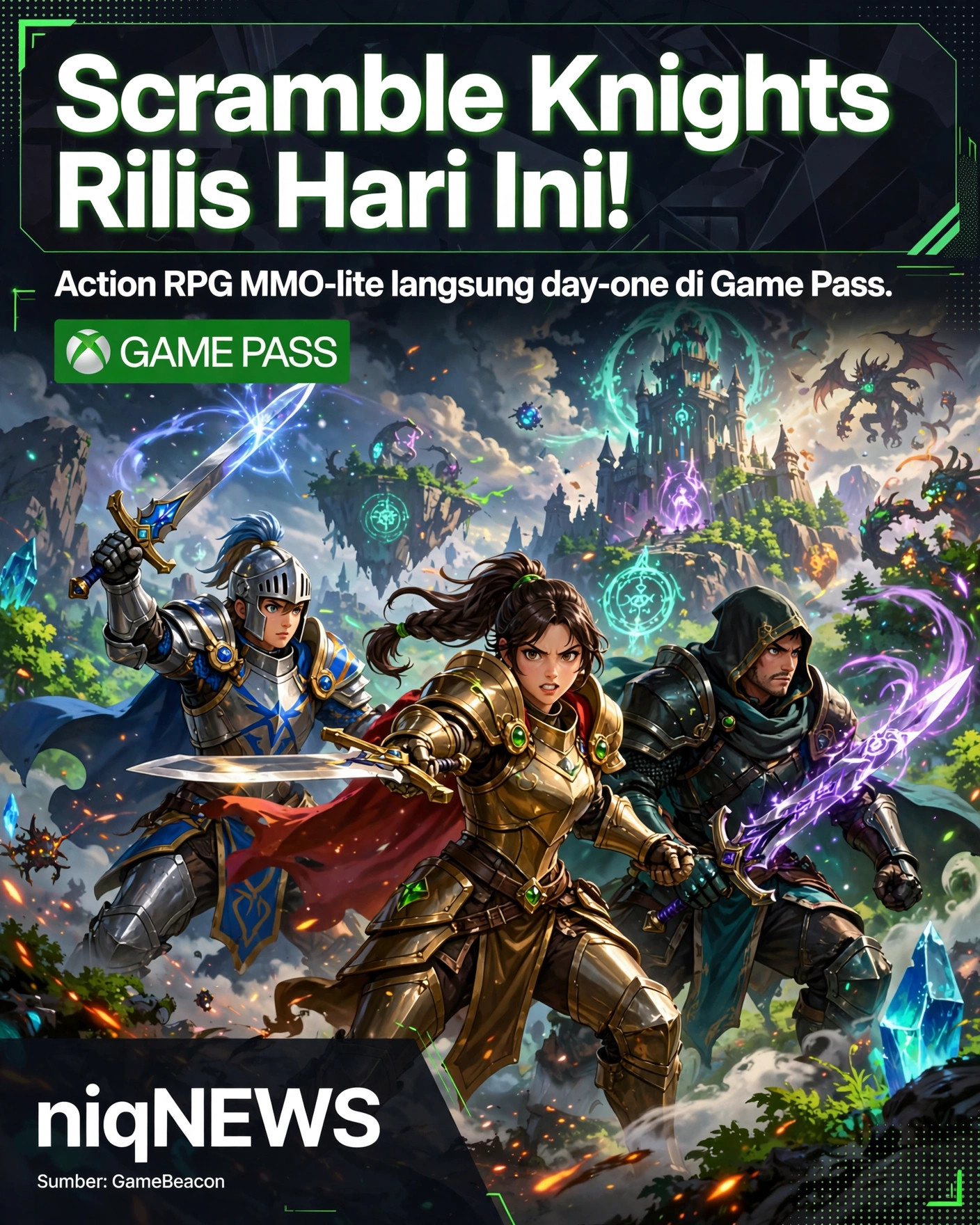 Scramble Knights Online rilis hari ini, day-one di Game Pass