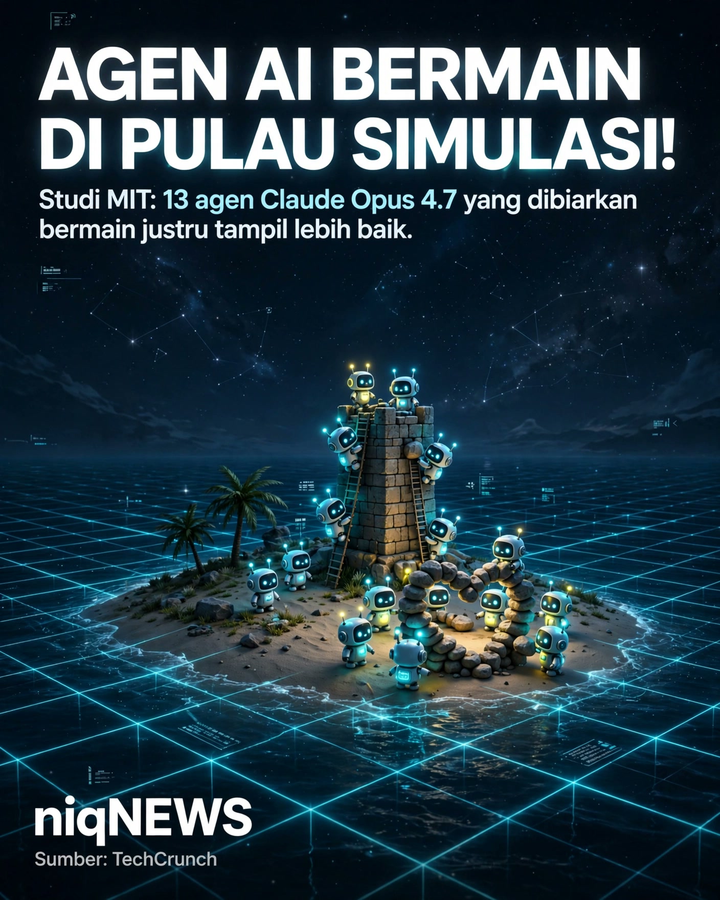Studi MIT: 13 agen AI bermain sendiri di pulau simulasi